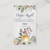 冬の赤ちゃんシャワーおむつラッフルチケット エンクロージャーカード (正面)