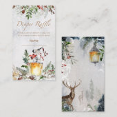 冬の赤ちゃんシャワーおむつラッフルチケット エンクロージャーカード (正面/裏面)