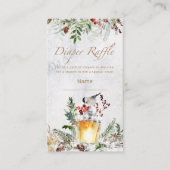 冬の赤ちゃんシャワーおむつラッフルチケット エンクロージャーカード (正面)