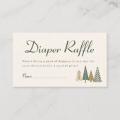 冬の赤ちゃんシャワーおむつラッフル エンクロージャーカード (正面)