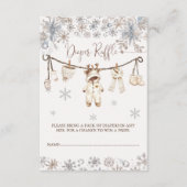 冬の赤ちゃんシャワーおむつラッフル エンクロージャーカード (正面)