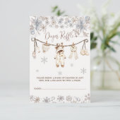 冬の赤ちゃんシャワーおむつラッフル エンクロージャーカード (スタンド正面)