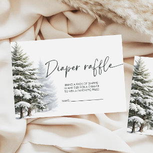 冬の赤ちゃんシャワーおむつラッフル エンクロージャーカード