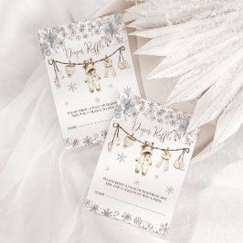 冬の赤ちゃんシャワーおむつラッフル エンクロージャーカード