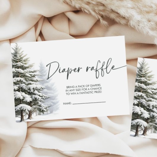 冬の赤ちゃんシャワーおむつラッフル エンクロージャーカード
