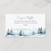 冬の赤ちゃんシャワーおむつラッフル エンクロージャーカード (正面)