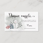 冬の赤ちゃんシャワーおむつラッフル エンクロージャーカード (正面)