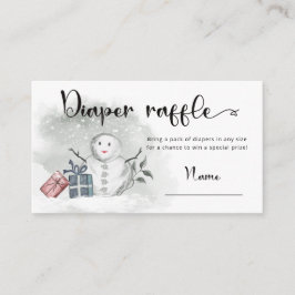 冬の赤ちゃんシャワーおむつラッフル エンクロージャーカード