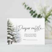 冬の赤ちゃんシャワーおむつラッフル エンクロージャーカード (スタンド正面)