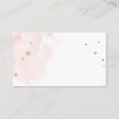 冬の赤ちゃんシャワーそり寒いピンクのおむつラッフル エンクロージャーカード (裏面)