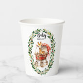 冬の赤ちゃんシャワーで可愛いキリン 紙コップ (裏面)