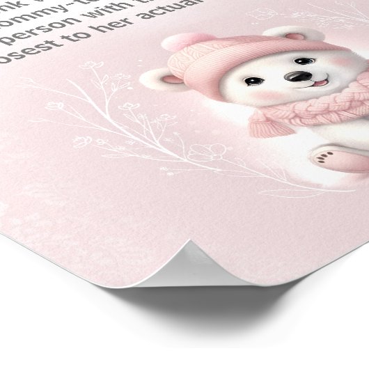 冬の赤ちゃんシャワーどのように大きいママの腹のゲーム ポスター (角)