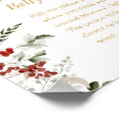 冬の赤ちゃんシャワーどのように大きいママの腹のサイン ポスター (角)