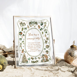 冬の赤ちゃんシャワーどのように大きいママの腹 ポスター