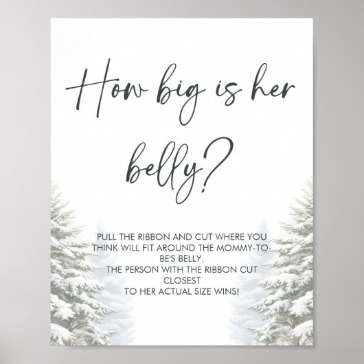 冬の赤ちゃんシャワーどのように彼女の腹のゲームサイン大きい ポスター (正面)