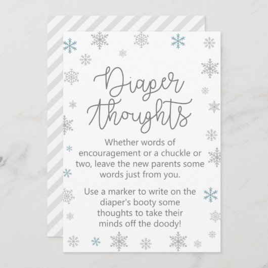 冬の赤ちゃんシャワーのサインサイズ5 x 7" 招待状 (正面/裏面)