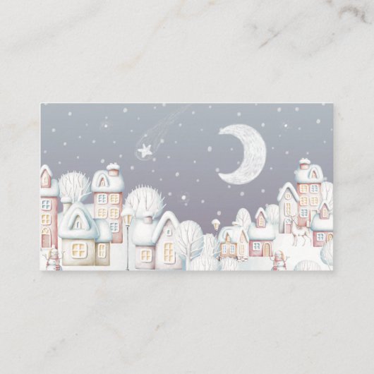 冬の赤ちゃんシャワーの本ベビーチケットエンクロージャ エンクロージャーカード (裏面)