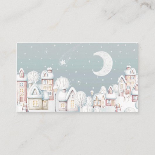 冬の赤ちゃんシャワーの本ベビーチケット エンクロージャーカード (裏面)