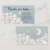 冬の赤ちゃんシャワーの本ベビーチケット エンクロージャーカード (正面/裏面)