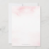 冬の赤ちゃんシャワーの途中にあるピンクのスノーフレーク 招待状 (裏面)