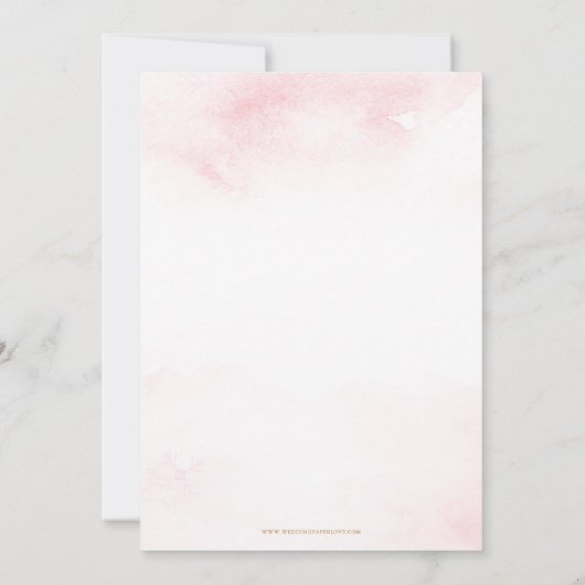 冬の赤ちゃんシャワーの途中にあるピンクのスノーフレーク 招待状 (裏面)