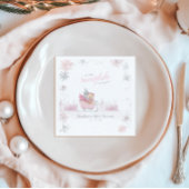 冬の赤ちゃんシャワーの途中に小さな雪の結晶がある スタンダードカクテルナプキン