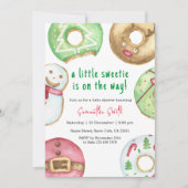 冬の赤ちゃんシャワーの途中に少し甘い人 招待状 (正面)