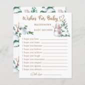 冬の赤ちゃんシャワーの願いベビーカード (正面/裏面)