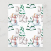 冬の赤ちゃんシャワーの願いベビーカード (裏面)