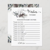 冬の赤ちゃんシャワーの願いベビーカード (正面/裏面)