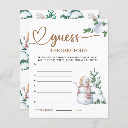 冬の赤ちゃんシャワーはベビー食品のカムを推測 (正面/裏面)