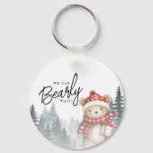 冬の赤ちゃんシャワーを待つことができる キーホルダー (正面)