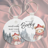 冬の赤ちゃんシャワーを待つことができる キーホルダー