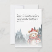 冬の赤ちゃんシャワーを待つことができる サンキューカード (裏面)