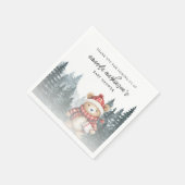冬の赤ちゃんシャワーを待つことができる スタンダードカクテルナプキン (角)