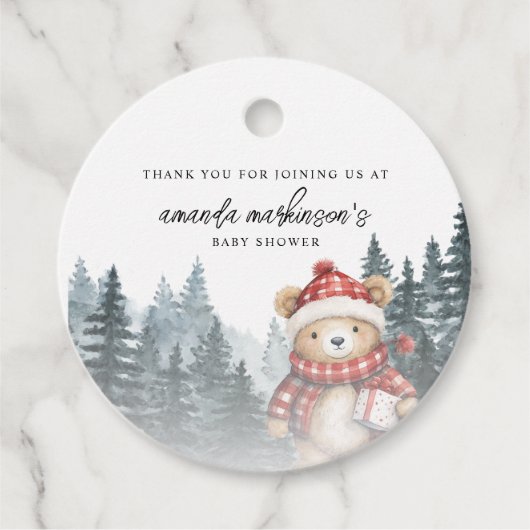 冬の赤ちゃんシャワーを待つことができる フェイバータグ (正面)