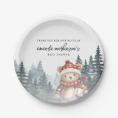 冬の赤ちゃんシャワーを待つことができる ペーパープレート (正面)