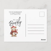 冬の赤ちゃんシャワーを待つことができる ポストカード (裏面)