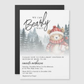 冬の赤ちゃんシャワーを待つことができる マグネット招待状 (正面/裏面)