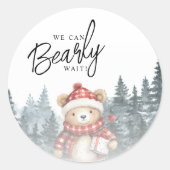 冬の赤ちゃんシャワーを待つことができる ラウンドシール (正面)