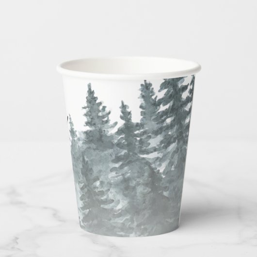 冬の赤ちゃんシャワーを待つことができる 紙コップ (裏面)