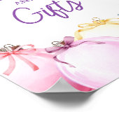 冬の赤ちゃんシャワーカードとギフトサイン ポスター (角)