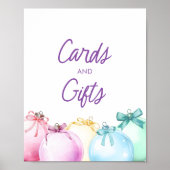 冬の赤ちゃんシャワーカードとギフトサイン ポスター (正面)