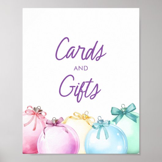 冬の赤ちゃんシャワーカードとギフトサイン ポスター (正面)