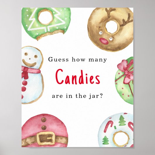 冬の赤ちゃんシャワーキャンディゲームの数を推測 ポスター (正面)