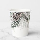 冬の赤ちゃんシャワーグリーンホワイト 紙コップ (裏面)