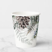 冬の赤ちゃんシャワーグリーンホワイト 紙コップ (正面)