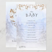 冬の赤ちゃんシャワーゲーム親愛ベビーの願い (正面/裏面)