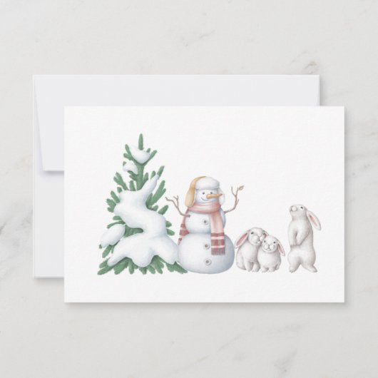 冬の赤ちゃんシャワーサンキューカード カード (裏面)