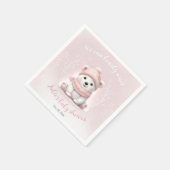 冬の赤ちゃんシャワーナプキンを待つことができる スタンダードカクテルナプキン (角)